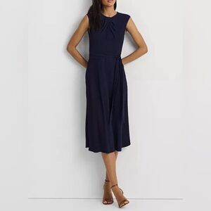 New Ralph Lauren Black Sleeveless Maxi Dress with Tie Waist